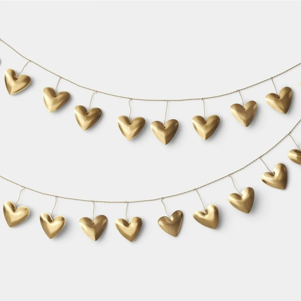 Threshold Valentine's Day Gold Metal Hearts Garland